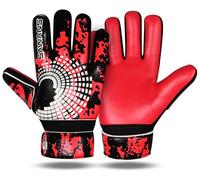 SAWANS Guanti da portiere da calcio, per ragazzi, bambini, ragazzi, adulti, con presa forte, palmo e supporto per il polso, antiscivolo (rosso, taglia 7, adatti per taglia S-M adulto)