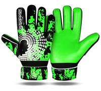 SAWANS Guanti da portiere da calcio, per ragazzi, bambini, ragazzi, adulti, con presa forte, palmo e supporto per il polso, antiscivolo (verde, taglia 7, adatti per taglia S-M adulto)