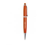 Sawfish Penna a sfera multifunzione in metallo con chiavetta USB da 16 GB e pennino touchscreen, azione a rotazione, inchiostro blu, finitura lucida, penna USB per ufficio