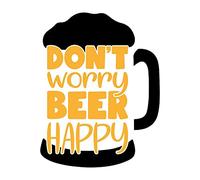 Sawfish® Sottobicchiere lucido con scritta "Don't Worry Beer Happy Funny Novelty