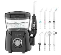 Sawgmore Idropulsore Dentale, irrigatore orale professionale con 8 ugelli multifunzionali, 10 impostazioni di pressione dell'acqua, capacità 600 ml, per Cura Famiglia e Cura Dentale