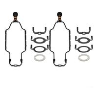 Sawhamale 2 set di staffe regolabili per paralume, kit di staffe per paralume in metallo da 17-25 cm, con sella terminale e convertitore E14 per lampade da tavolo E26 E27, nero oro (nero)