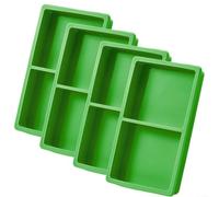 Sawhamale 4 vassoi divisori in silicone per congelatore a destra, vassoi medi per alimenti verdi, 17,8 x 10,9 cm, lavabili in lavastoviglie, organizer da cucina (verde)