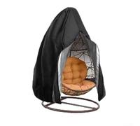 Sawhamale Copertura per sedia a uovo doppia 420D, per patio esterno, impermeabile, resistente alle intemperie, protezione dai raggi UV, copertura antipolvere nera per sedie da giardino sospese, 230 x
