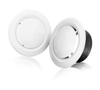 Sawhamale Copertura rotonda regolabile per ventola di scarico a soffitto o parete, diffusore in plastica ABS con disco rotante per controllare il flusso d'aria a basso rumore, bianco, 75 mm, 100 mm