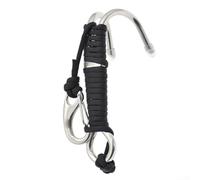 Sawhamale Gancio a doppia testa in acciaio inossidabile 316 con clip per linea e cavo in nylon luminoso per stabilità subacquea in forti correnti di esplorazione della barriera corallina (nero)
