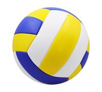 Sawhamale Pallavolo ufficiale taglia 5 in PVC con tocco morbido e design cucito a macchina, per esercitazioni al coperto e giochi da spiaggia all'aperto, blu, bianco, giallo