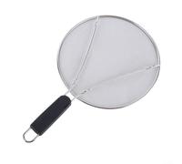 Sawhamale Protezione per schermo in acciaio inox con rete a maglia fine per padella, previene schizzi di olio caldo, si adatta a varie pentole e padelle, mantiene la cucina pulita, disponibile (25 cm)