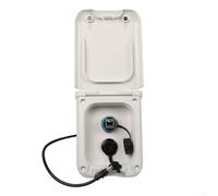 Sawhamale Scatola di alimentazione esterna per camper con connettore di rete e interfaccia CC, custodia impermeabile in ABS per roulotte e roulotte e rimorchi, montaggio a parete per veicoli (set di