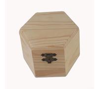 Sawhamale Scatola portaoggetti esagonale in legno per gioielli, anelli, orecchini, bomboniere e artigianato fai da te, supporto decorativo non verniciato, dimensioni 9 x 8 x 4 cm o 12 x 10,5 x 6,5 cm