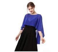 Sawhamale Scialle da donna in chiffon avvolgente elegante abito da sera coprire morbida sciarpa traspirante per feste di nozze uso quotidiano taglia unica nero