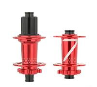 Sawhamale Set di mozzi per Mountain Bike, 4 Cuscinetti a 32 Fori, Anteriore 15 x 100 mm, ASSE Passante 12 x 142 mm, per Cassetta a 7-12 velocità, Freno a Disco a 6 bulloni, in Lega di Alluminio, Nero