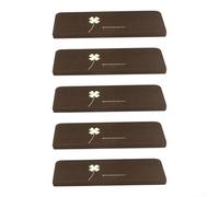 Sawhamale Tappetini autoadesivi per scale, confezione da 5, in poliestere, antiscivolo, fosforescenti, per gradini in legno, sicurezza domestica e visibilità notturna, 55 x 22 cm, color caffè scuro