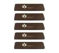 Sawhamale Tappetini autoadesivi per scale, confezione da 5, in poliestere, antiscivolo, fosforescenti, per gradini in legno, sicurezza domestica e visibilità notturna, 55 x 22 cm, color caffè scuro