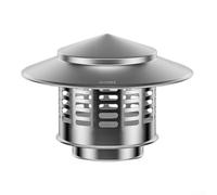 Sawhamale Tappo per camino in acciaio inossidabile 304, resistente alla pioggia e al vento, per tubi di scarico o aria fresca, design di sicurezza con bordo arrotolato, tappo di ventilazione rotondo