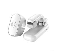 Sawhamale Telecomando portatile a scatto per pagina da 2,4 GHz, portata 10 m, telecomando da 55 mAh + clicker da 150 mAh, corpo in ABS, contatti in silicone morbido, per e-reader (bianco)