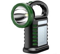 Sawhamale Torcia a LED ad energia solare, ricaricabile con USB C, luce da campeggio con batteria da 4800 mAh, 3 modalità, luci laterali bianche, gialle rosse, per escursioni all'aperto, arancione