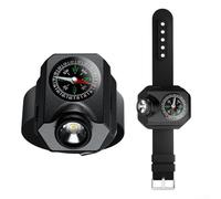 Sawhamale Torcia da polso a LED con Compas incorporato, 500 lumen, ricaricabile, luce a mani libere, per campeggio, escursionismo, corsa, 5 modalità di illuminazione, tra cui SOS, design ergonomico