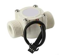 Sawhamale YF-S201 Sensore di flusso d'acqua con interfaccia G1/2 per generatori a turbina idroelettrici DC12V in acciaio inossidabile con albero ad effetto Hall Valvola in plastica conforme ROHS