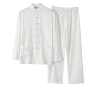 Sawmew Abito da Uomo in Stile Cinese - Arti Marziali Tradizionali Kung Fu Tai Chi Wushu Classico Tangzhuang Camicia a Maniche Lunghe Pantaloni Uniforme da Allenamento