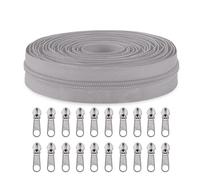 Sawoake # 3 Cerniere a spirale in nylon di The Yard Bulk 10 metri con 20 pezzi cursori argento per cucito fai da te sartoria borsa per abiti tessili per la casa..