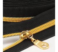 Sawoake # 5 cerniere a spirale in nylon metallico in ottone anticato, 10 m con 10 pezzi tira da The Yard Bulk Coil Zipper Roll per fai da te cucito borse artigianali