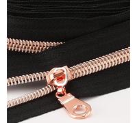 Sawoake # 5 cerniere a spirale in nylon metallico in ottone anticato, 10 m con 10 pezzi tira da The Yard Bulk Coil Zipper Roll per fai da te cucito borse artigianali