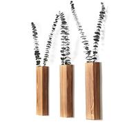 Sawoake Vaso da parete moderno in legno, decorazione da parete per camera da letto e bagno, vaso contemporaneo, versatile, decorazione per la casa, per fiori secchi e piante verdi finte (marrone, 3