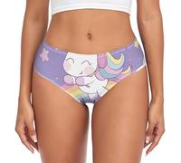 sawoinoa Simpatico Cavallino Unicorno Arcobaleno Mutande Donna Vita Media Slip Donna Comode Elastico Sexy Intimo Bikini Mutandine