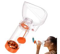 SAWOZU Distanziatore inalatore per bambini e adulti, maschera morbida, portatile e leggero, adatto per casa e viaggio - Nessi OTC Spacer (arancione/adulto)