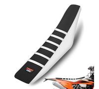sawrain Dirt Bike Seat Cover Universal - Ribbed Gripper Pit Bike Seat Cover for Motorcycle Enduor Motocross White-Black
