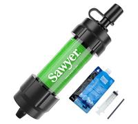 Sawyer Mini PointONE Filtro Acqua da Esterno per Emergenze, Rimuove il 100% di Microplastiche e il 99,99999% di Tutti i Batteri (Verde)