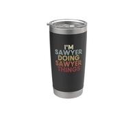 Sawyer Name Sawyer Personalized Name First Given Bicchiere termico in acciaio inox doppia parete