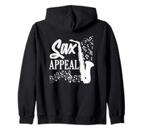 Sax Appeal Sassofono Sassofonista Note Musicali Felpa con Cappuccio