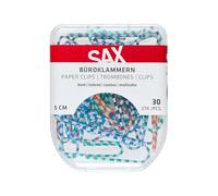 SAX Graffette da 5 cm, 30 pezzi, graffette in metallo per grandi pile di documenti, scatola di plastica con chiusura di sicurezza, organizzazione di forniture per ufficio