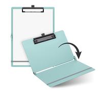 SAX Portablocco pieghevole Aqua, Clipboard, A4 su A5, formato verticale e orizzontale, ideale per viaggi e affari, per 30 fogli, con fascia elastica di chiusura e passante per penna, durevole e