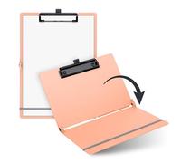 SAX Portablocco pieghevole, pompelmo, Clipboard, A4 su A5, formato verticale e orizzontale, ideale per viaggi e affari, per 30 fogli, con fascia elastica di chiusura e passante per penna, durevole e