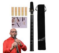Sax tascabile, Sax da viaggio,Sax da pratica chiave a 8 buche C - Strumento a vento in legno per bambini Amateurs Amateurs Music Lovers, strumento di pratica compatto con canne e borse