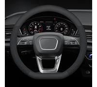 SAXCXCS Coprivolante Auto, per Nissan Qashqai J10 J11 J12 2019-2022 Coprivolante in Pelle Microfibra Traspirante e Antiscivolo,Accessori Auto Interno,D-Type-A Black
