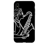Saxofono Ragazza Linea Arte Musica Jazz per Ragazze Custodia per iPhone XS Max