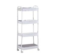 SAXOJONON Carrello con rotelle, per l'organizzazione della casa, Carrello multiuso a 3 livelli con ruote, Carrello portaoggetti multifunzionale, Design moderno per soggiorno, (4 strati)