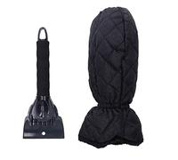 SAXOJONON Guanti Raschia Neve per Auto, Raschia Ghiaccio e Guanti 2 in 1 per Parabrezza, Lama in Plastica ABS Impermeabile a Prova di Freddo, Impugnatura in Schiuma, Tutte le (Nero caldo)