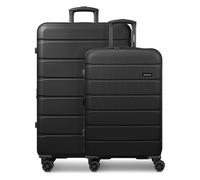 Saxoline Set di valigie Miami a 4 ruote S+L espandibile nero