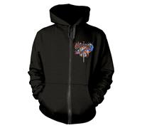 SAXON - CRUSADER BLACK Hooded Sweatshirt with Zip Small