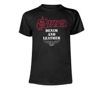 Saxon Denim And Leather Maglietta Adulto Unisex (PH1685)