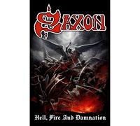 SAXON - HELL, FIRE E DAMNAZIONE - STRISCIONE IN TESSUTO - 27x42 MUSICA TP350