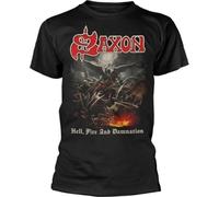 Saxon Maglietta Hell, Fire And Damnation Unisex Black 2XL