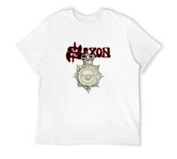 Saxon Strong Arm of The Law Men White T-Shirt Print Unisex Cotton Tee Shirt S