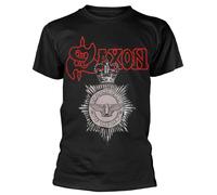 Saxon 'Strong Arm Of The Law' (Nero) T-Shirt (Back Print) - NUOVO E UFFICIALE