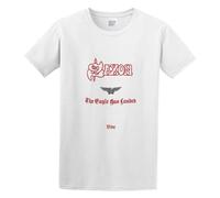 Saxon The Eagle Has Landed Pop Cotton Casual Round Neck T Shirt White S